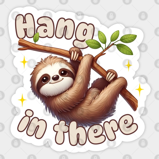 Hang In There Sloth Pun Sticker by Annabelhut